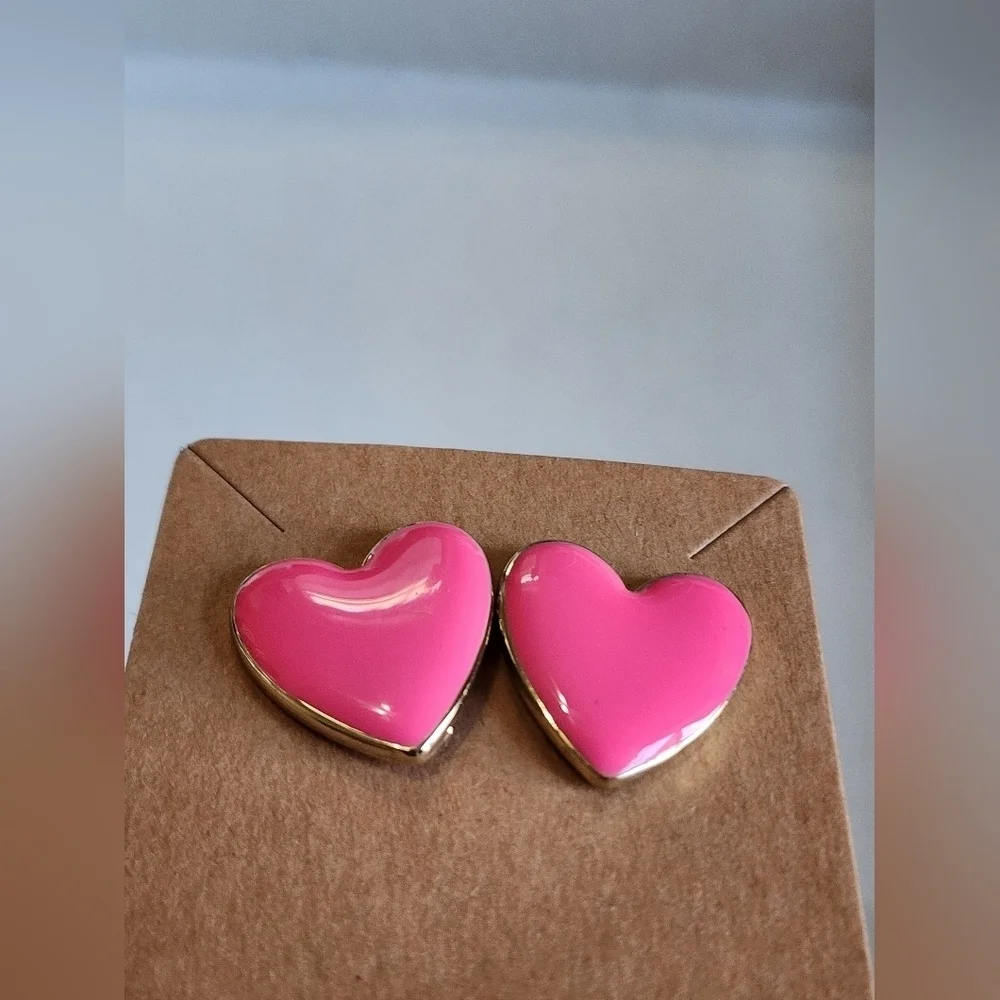Barbie Pink Heart Shaped Stud Earrings